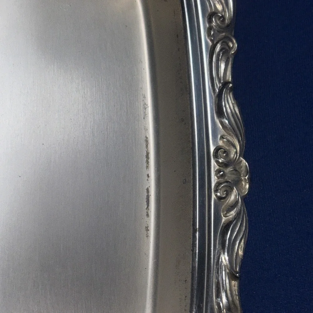 Silver Plate Ornate Butter Dish With Glass Insert Vintage